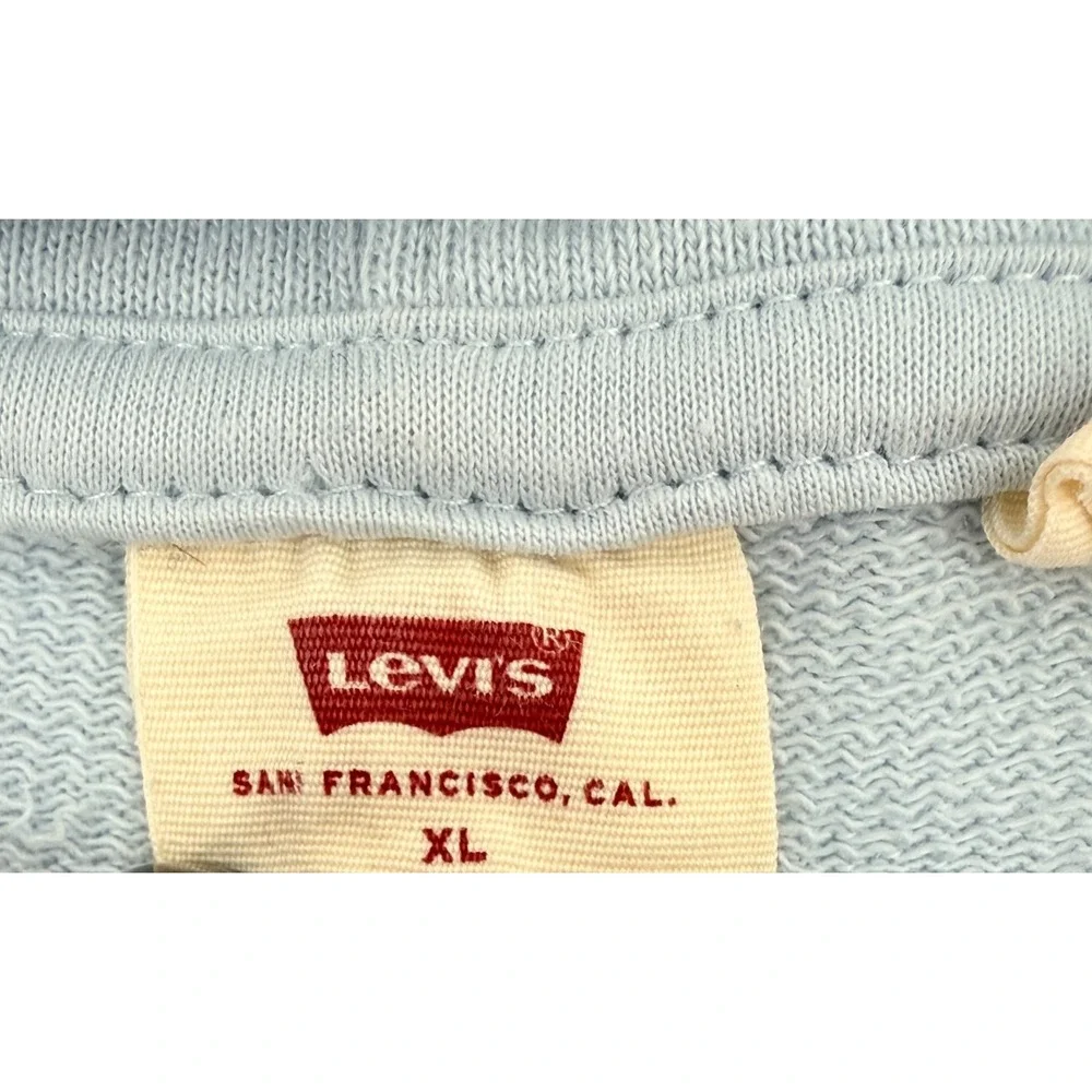 Levis Hoodie XL Graphic Logo Sweatshirt Blue Pullover‎ Mens Womens